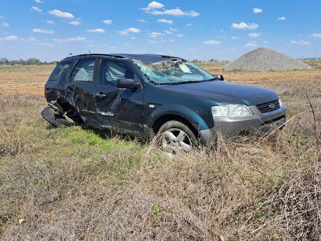 Unregistered, five door, green Ford Territory sedan.