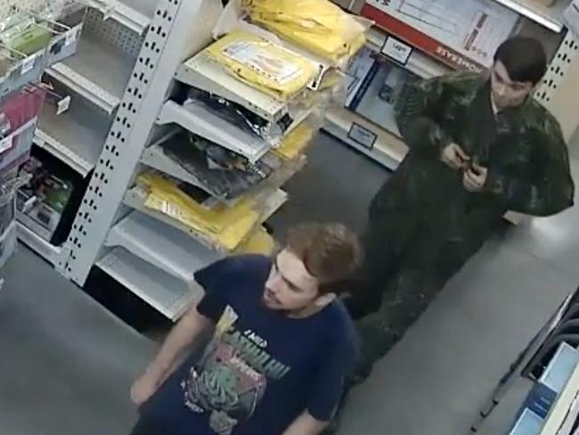 Additional CCTV footage released by local police of Bryer Schmegelsky and Kam McLeod in Meadow Lake, Canada. Picture: Supplied