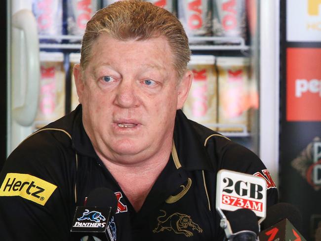 Phil Gould, announces Anthony Griffin as the new Penrith Coach at Pepper Stadium, Penrith. pic Mark Evans