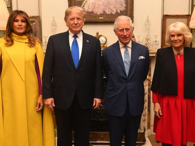 Prince Charles and Camilla with US President Donald Trump and First Lady Melania Trump. Picture: AFP