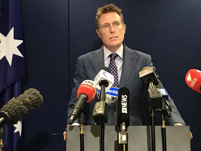 Federal Attorney-General Christian Porter addresses the media at a press conference in Perth. Picture: Sharon Smith / NCA NewsWire