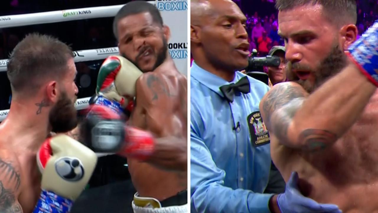 Caleb Plant knocked out Anthony Dirrell, and then was held back mid-celebration.