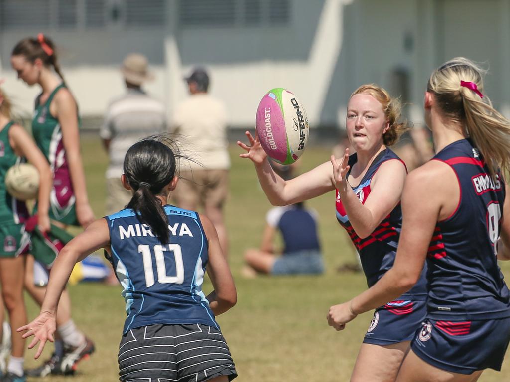 CAPTION CORRECTION _____United World College V Emmaus at the 2024 Gold Coast Titans All Schools Touch Football Picture: Glenn Campbell