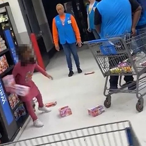 A child has had a massive meltdown in Walmart. Picture: X