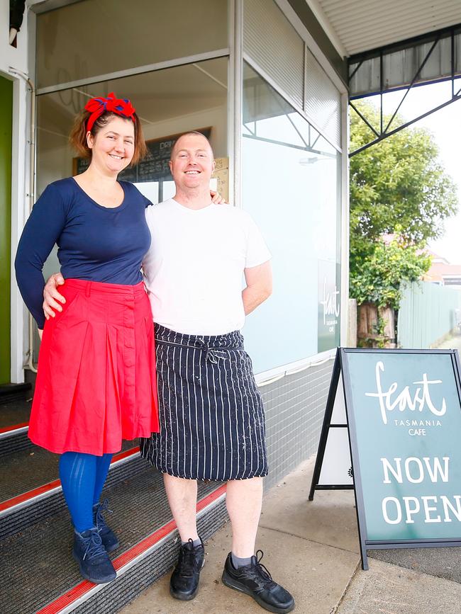 Perth cafe owners and residents Felicity Clark and Lewis Cheetham. Picture: PATRICK GEE