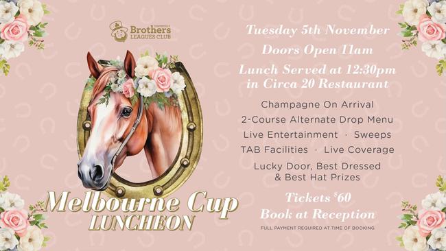 Brothers Leagues Club has a Melbourne Cup Luncheon planned. Picture: Supplied.