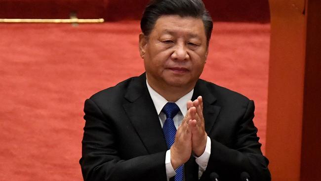 Chinese President Xi Jinping attends the commemoration of the 110th anniversary of the Xinhai Revolution which overthrew the Qing Dynasty. Picture: Noel Celis / AFP