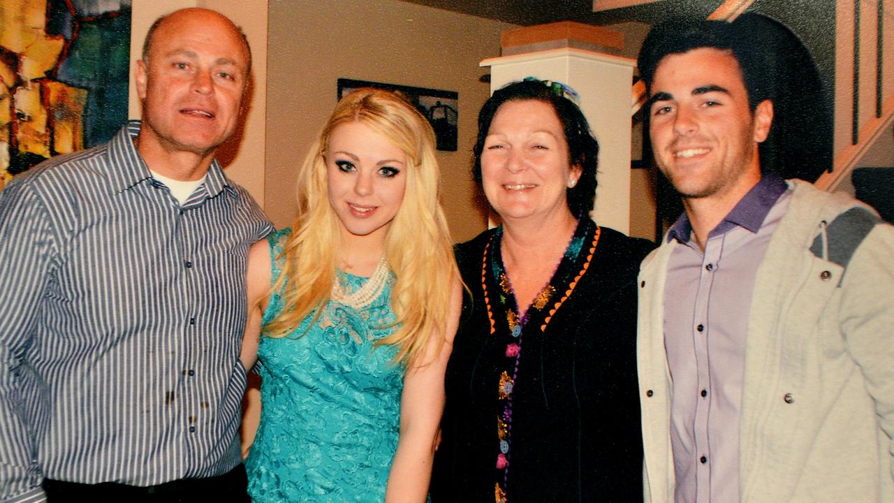 Vanessa Rizk (second left) and brother James (right), with their parents Albert and Maree Rizk who died in the MH17 disaster in 2014. Picture: Adam Elwood.