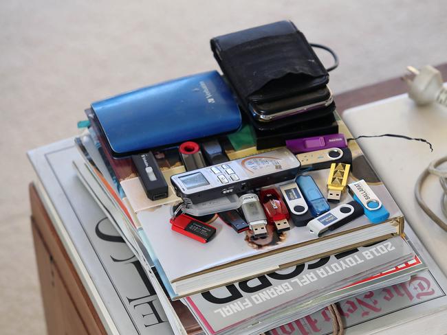 USB drives found by armed AFP officers in the home of News Corp journalist Annika Smethurst. Picture: Gary Ramage