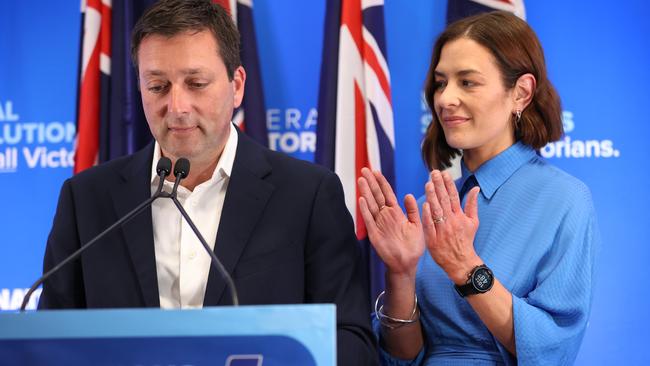 Matthew Guy conceding defeat. Picture: David Caird