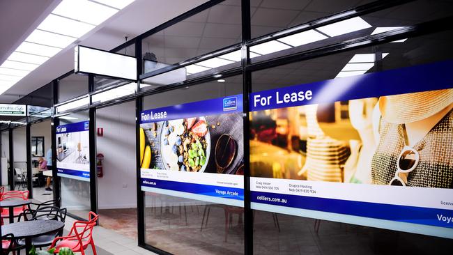 For Lease signs are commonplace on Darwin CBD shopfronts, above and below