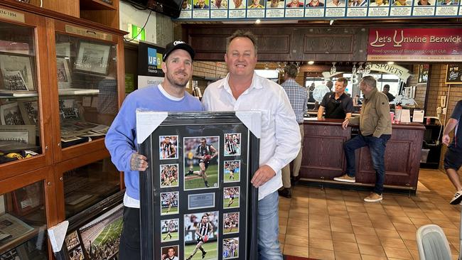 Darin Pierce met Collingwood Star Dane Swan (left) hours before his death.