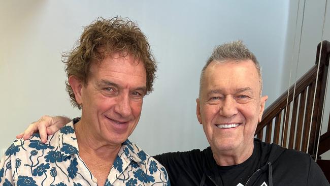 Cold Chisel band members Ian Moss, left, and Jimmy Barnes in Sydney on Friday.