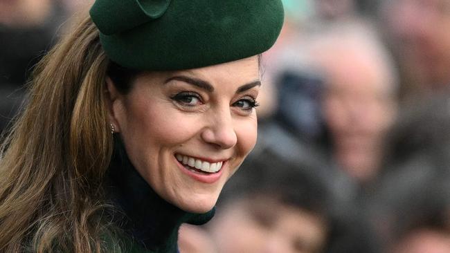 Catherine, Princess of Wales greets well-wishers after attending the Royal Family's traditional Christmas Day service. Picture: AFP.