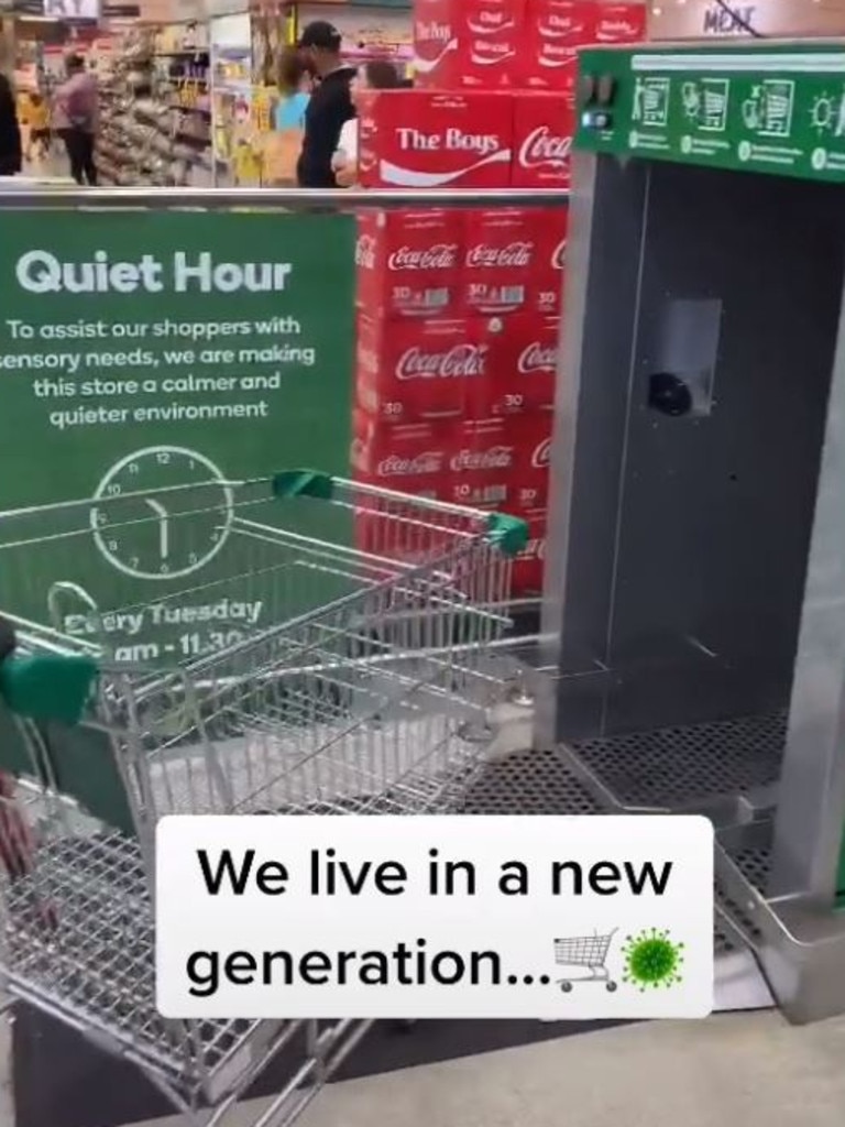 All you have to do is place your trolley inside the machine. Picture: TikTok/@sezzarekkaruby.