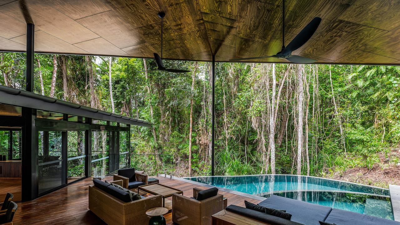 EXCLUSIVE FOR T+L Deck in the Pavilion, Silky Oaks Lodge in the Daintree. Picture: Toby Stanley