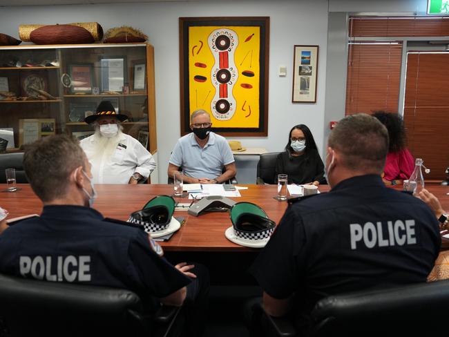 Mr Albanese meets with community groups, local council, the NT Government and frontline services to discuss crime in Alice Springs. Picture: PMO