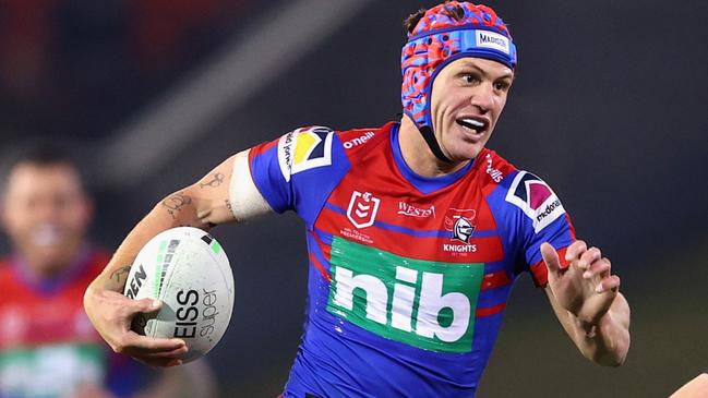 NEWCASTLE, AUSTRALIA - JULY 03: Kalyn Ponga of the Knights in action during the round 16 NRL match between the Newcastle Knights and the North Queensland Cowboys at McDonald Jones Stadium, on July 03, 2021, in Newcastle, Australia. (Photo by Ashley Feder/Getty Images)