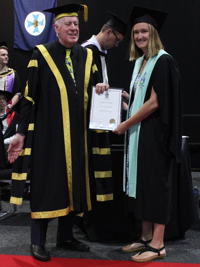 Stacey Hudson graduated with a Bachelor of Nursing at the CQUniversity graduation ceremony in Bundaberg on December 14, 2023.