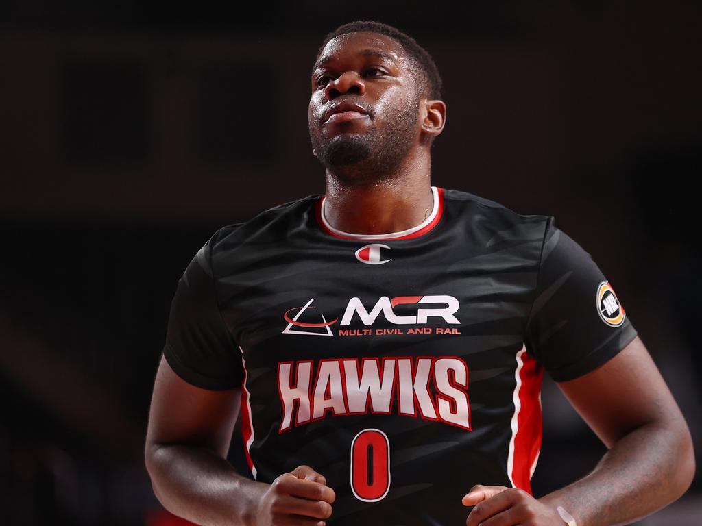 Darius Days was injured during the Hawks’ loss to the Bullets. Picture: Mark Nolan/Getty Images