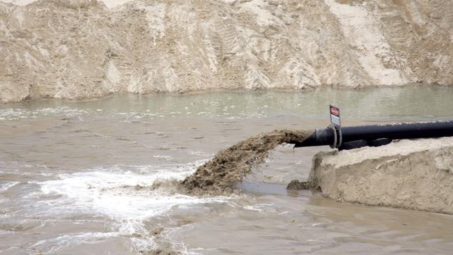 Sand pumping has begun on Duranbah beach, after a large amount of sand was eroded away.