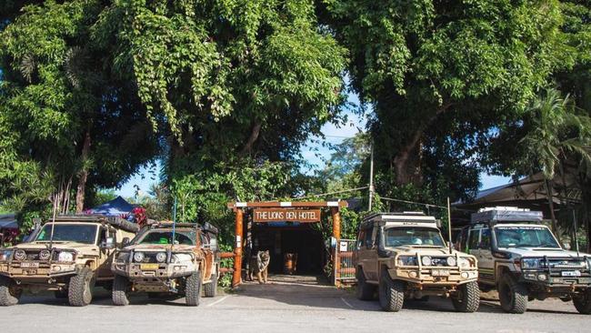 Under meters of water in December last year the Lions Den Hotel has spent about $1m mopping up after the inundation. Picture: Lions Den