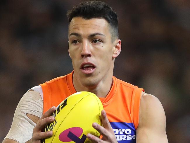 Giants Dylan Shiel during AFL Semi Final match between the GWS Giants v Collingwood at the MCG. Picture. Phil Hillyard