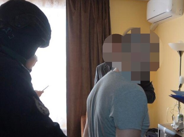 Police arrest the 31-year-old man in the Ukraine. Picture: National Police of Ukraine