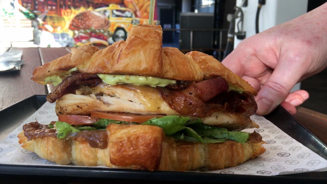 Brooklyn Depot's croissant burger the Le Club