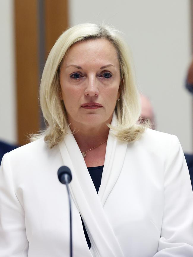 Former CEO of Australia Post Christine Holgate during a Public Hearing at Parliament House in Canberra. Picture: NCA NewsWire/Gary Ramage