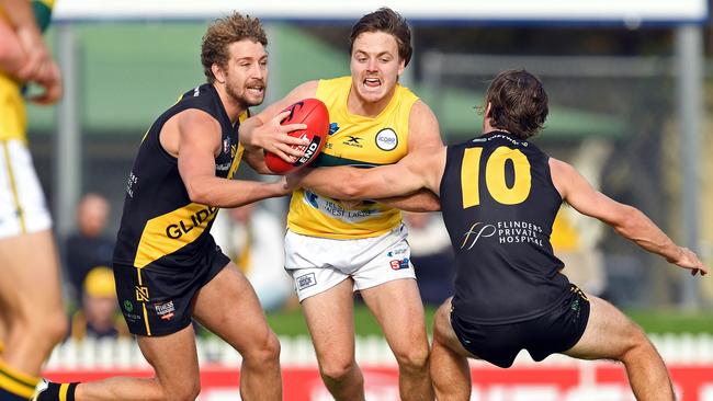 Eagles’ small forward James Rowe in action during Woodville-West Torrens’ clash against Glenelg earlier this year. Picture: Tom Huntley