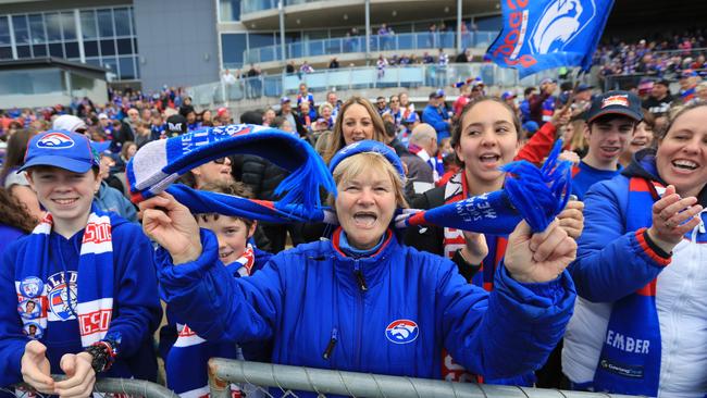 Thousands of Western Bulldogs fans attended the final training session at Whitten Oval last year. Picture: Alex Coppel