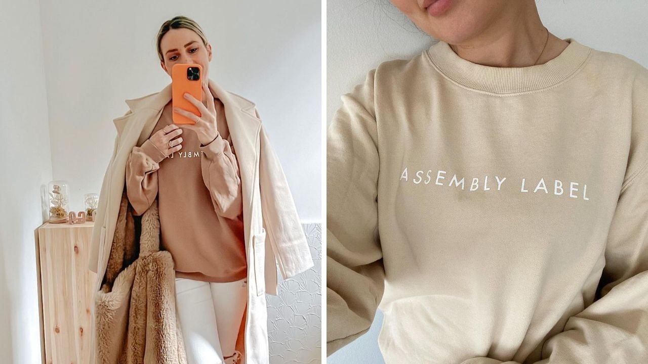 The Assembly Label Logo Fleece. Picture: Instagram/@chloevassi, @jen.calorme.