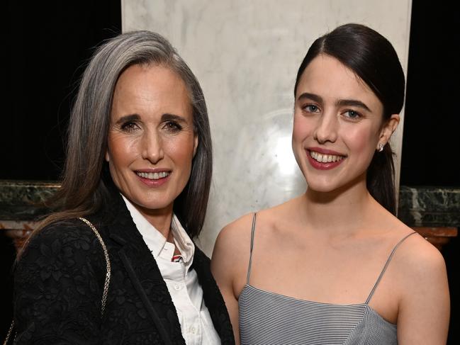 BEVERLY HILLS, CALIFORNIA - MARCH 11: (L-R) Andie MacDowell and Margaret Qualley attend the AFI Awards Luncheon at Beverly Wilshire, A Four Seasons Hotel on March 11, 2022 in Beverly Hills, California. (Photo by Michael Kovac/Getty Images for AFI)