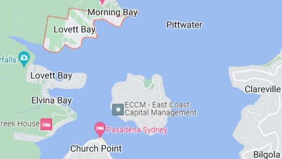 Moses was trying to get home from Church Point to Lovett Bay, on the western side of Pittwater. Picture: Google maps