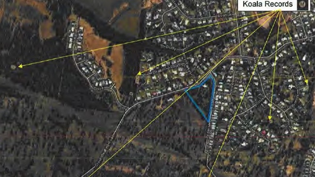 An ecological report accompanying the development application for 129 Groundwater Rd shows records of koala sightings near the block according to Qld Globe WildNet.