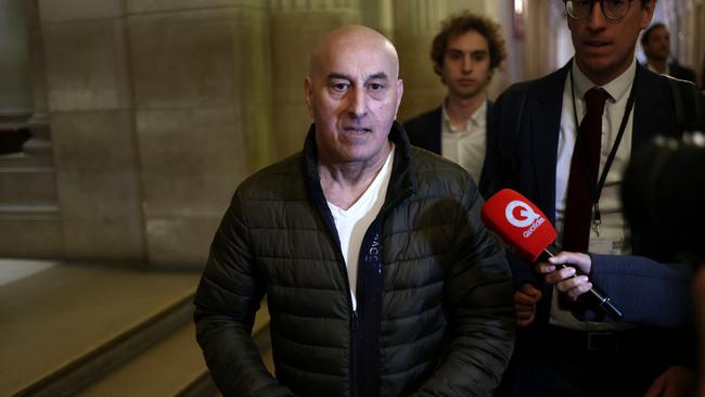 Defendant Yunice Abbas talks to the press as he leaves the Court of Assize in Paris. Picture: Tom Nicholson/Getty Images