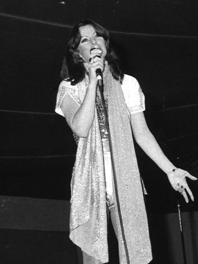 Anni-Frid from Abba at Football Park in 1997.