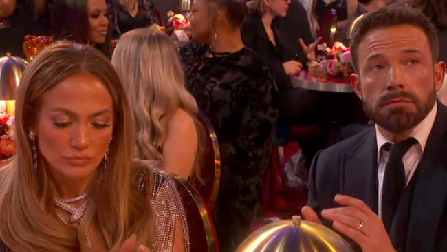 Affleck’s miserable Grammy’s expression went viral. Picture: Supplied