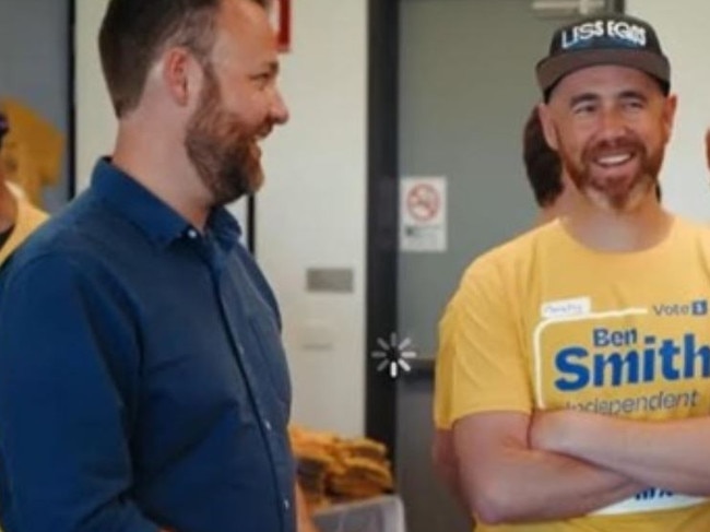 Teal candidate Ben Smith campaigns with anti-Israel activist and Climate 200 staffer Sean Marsh.