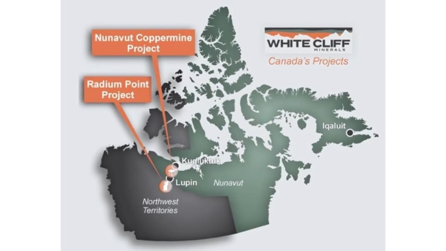 White Cliff Minerals projects in Canada. Source: WCN