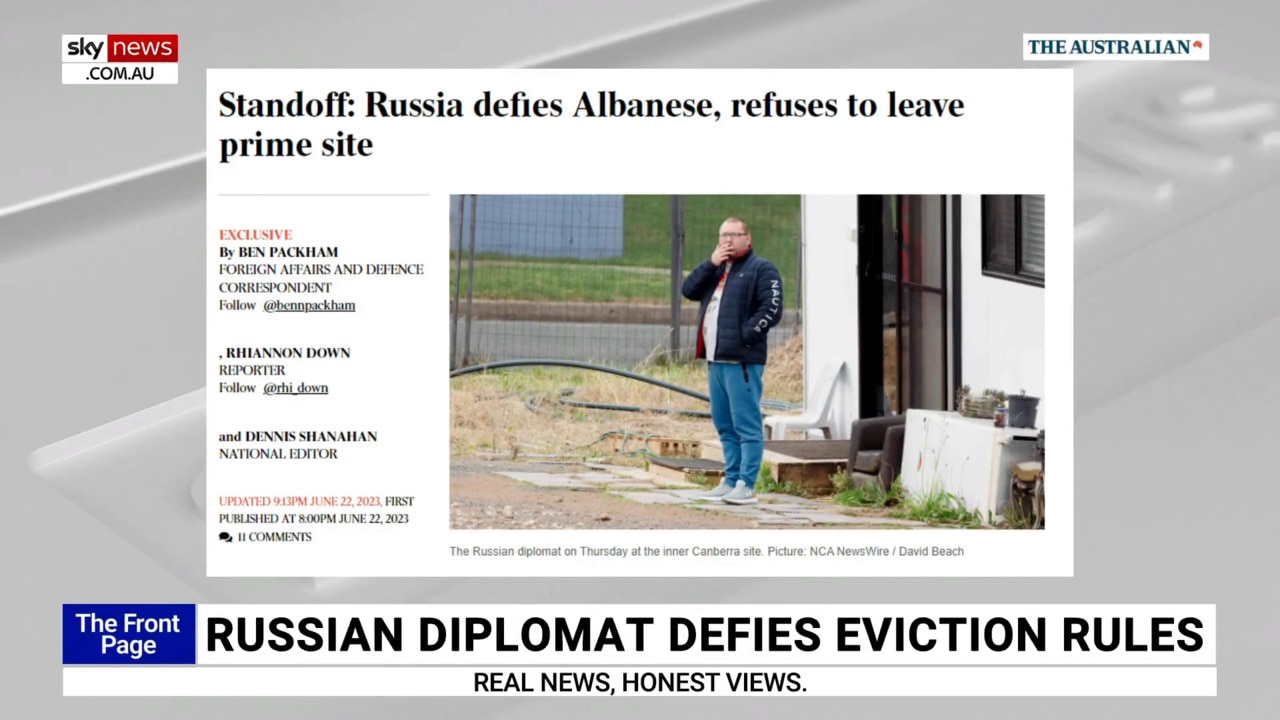 Russian diplomat ‘illegally squatting’ near Parliament House | Sky News ...
