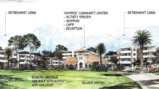 Master plan sketches of the proposed RSL Repat Park complex.