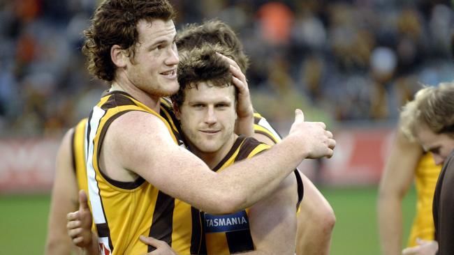 Jarryd Roughead and Campbell Brown in 2007.