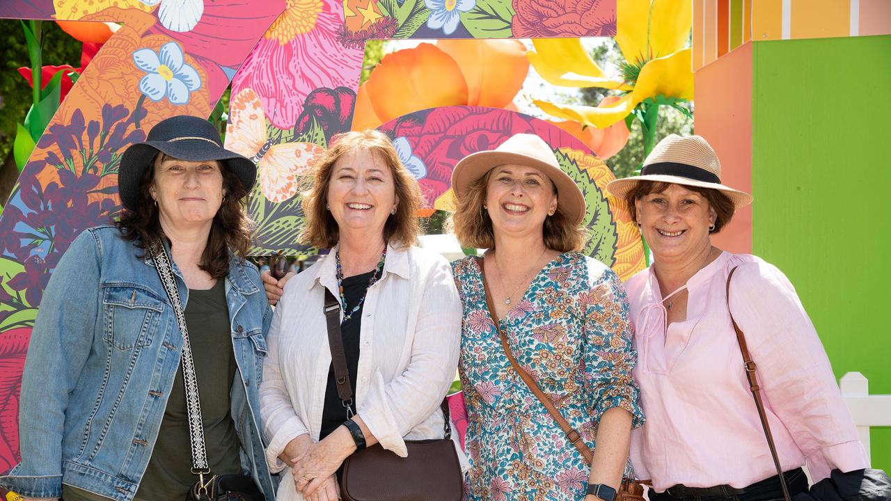 Tina O'Brien, Janelle Thearle, Cindy Denny and Liz Clark. Toowoomba Carnival of Flowers Festival of Food and Wine. Saturday September 14th, 2024. Picture: Bev Lacey