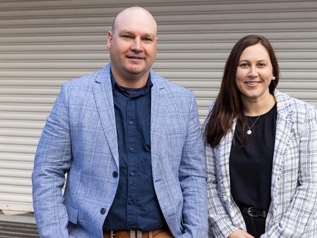 Kate McArthur, senior business development manager at the Port of Newcastle and NSW Farmers Grains Committee Chair Justin Everitt. Picture: Supplied