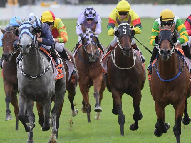 Jockey Brenton Avdulla rides Glenall to victory in race 5, the Listed Hawksbury XXXX Gold Rush, during Stand Alone Saturday Race Day at Hawkesbury Race Club, Clarendon, Saturday, April 28, 2018. (AAP Image/Simon Bullard) NO ARCHIVING, EDITORIAL USE ONLY
