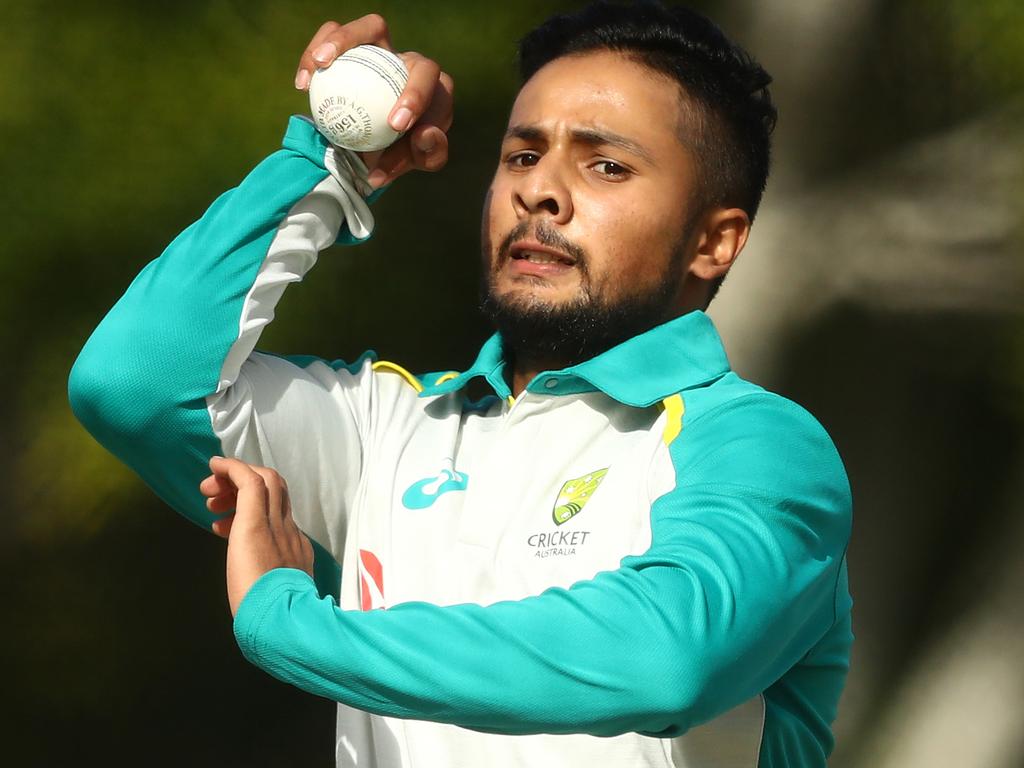 Tanveer Sangha made a brilliant T20 debut for Australia in South Africa. Picture: Chris Hyde/Getty Images