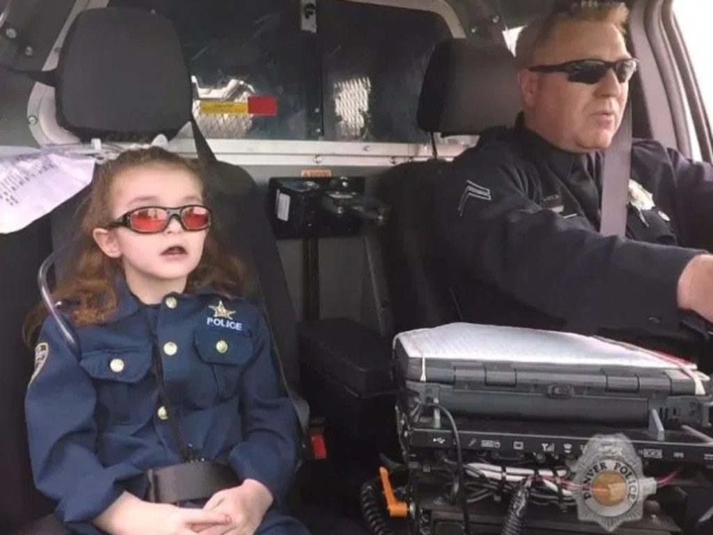 Olivia made her way through a ‘bucket list’ planned by Turner, which included a day spent with Denver Police that went viral. Picture: Denver Police Department