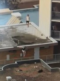 They landed on the roof of the St Tropez Apartments. Picture: Supplied